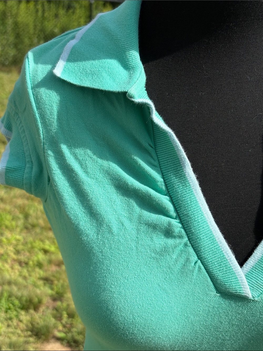 2004 Y2K Tommy Hilfiger tommy jeans Mint Green Short-Sleeve Polo Tank Top - Picture 3 of 6